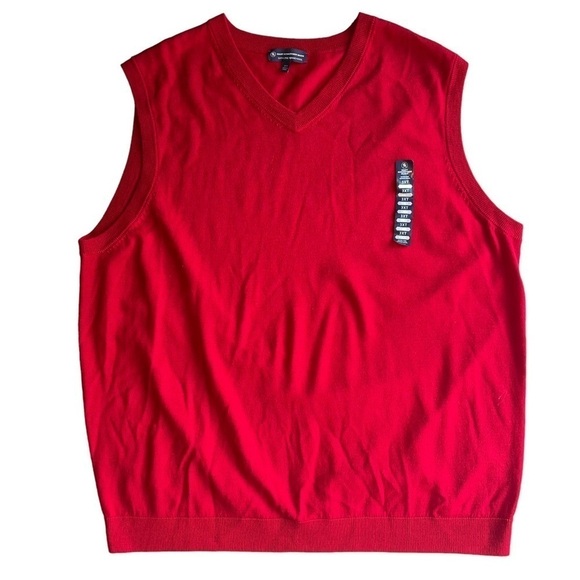 Hart Schaffner Marx Men’s Size 3XLT Tall Merino Wool Sweater Vest Red NWT - Picture 1 of 5